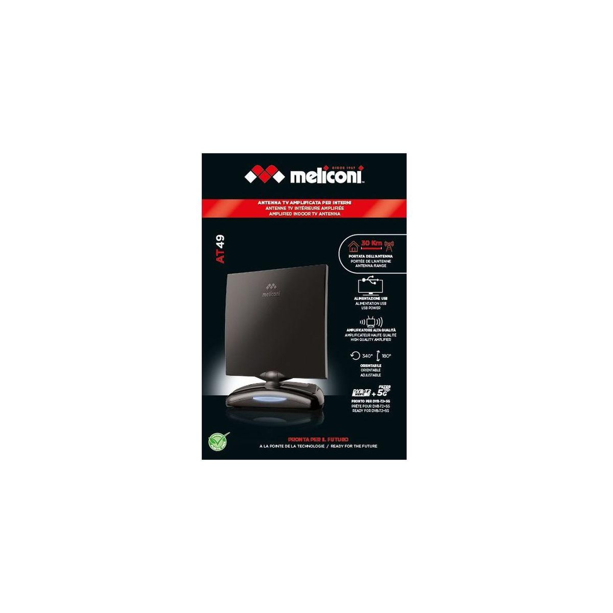 Voir la diapositive 3 : Meliconi Antenne intérieure amplifiee at-49 r1 usb