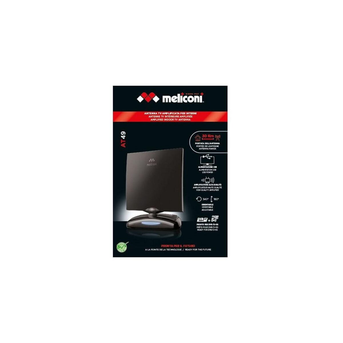 Meliconi Antenne intérieure amplifiee AT-49 R1 USB