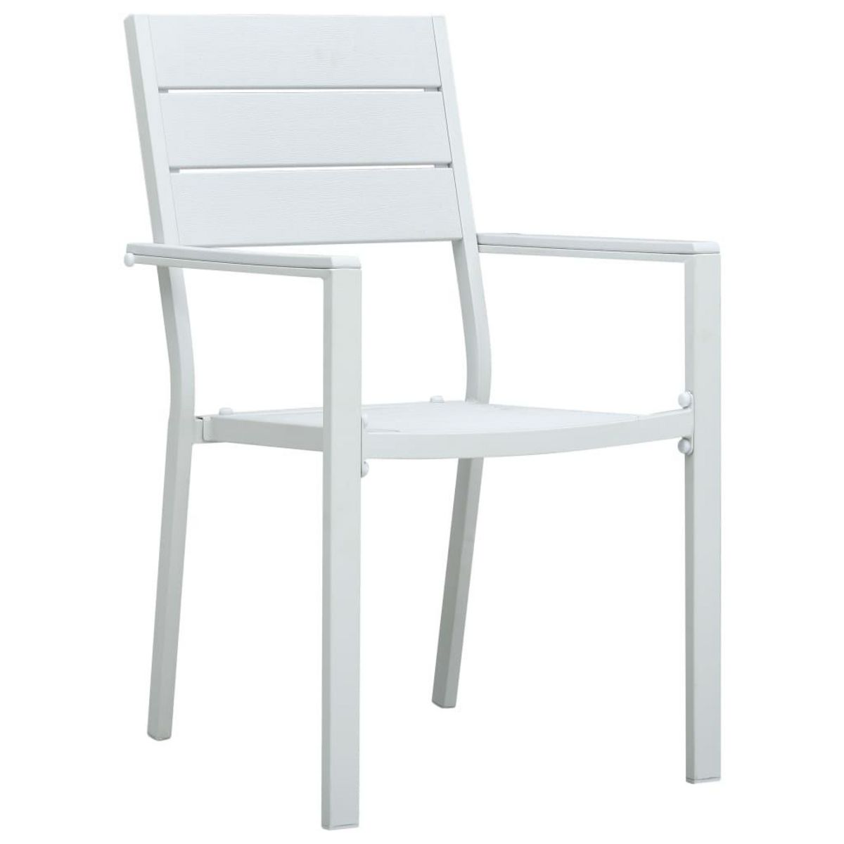 VIDAXL Chaises de jardin lot de 4 Blanc PEHD Aspect de bois