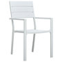 Voir la diapositive 2 : VIDAXL Chaises de jardin lot de 4 Blanc PEHD Aspect de bois