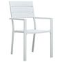 Voir la diapositive 2 : VIDAXL Chaises de jardin lot de 4 Blanc PEHD Aspect de bois