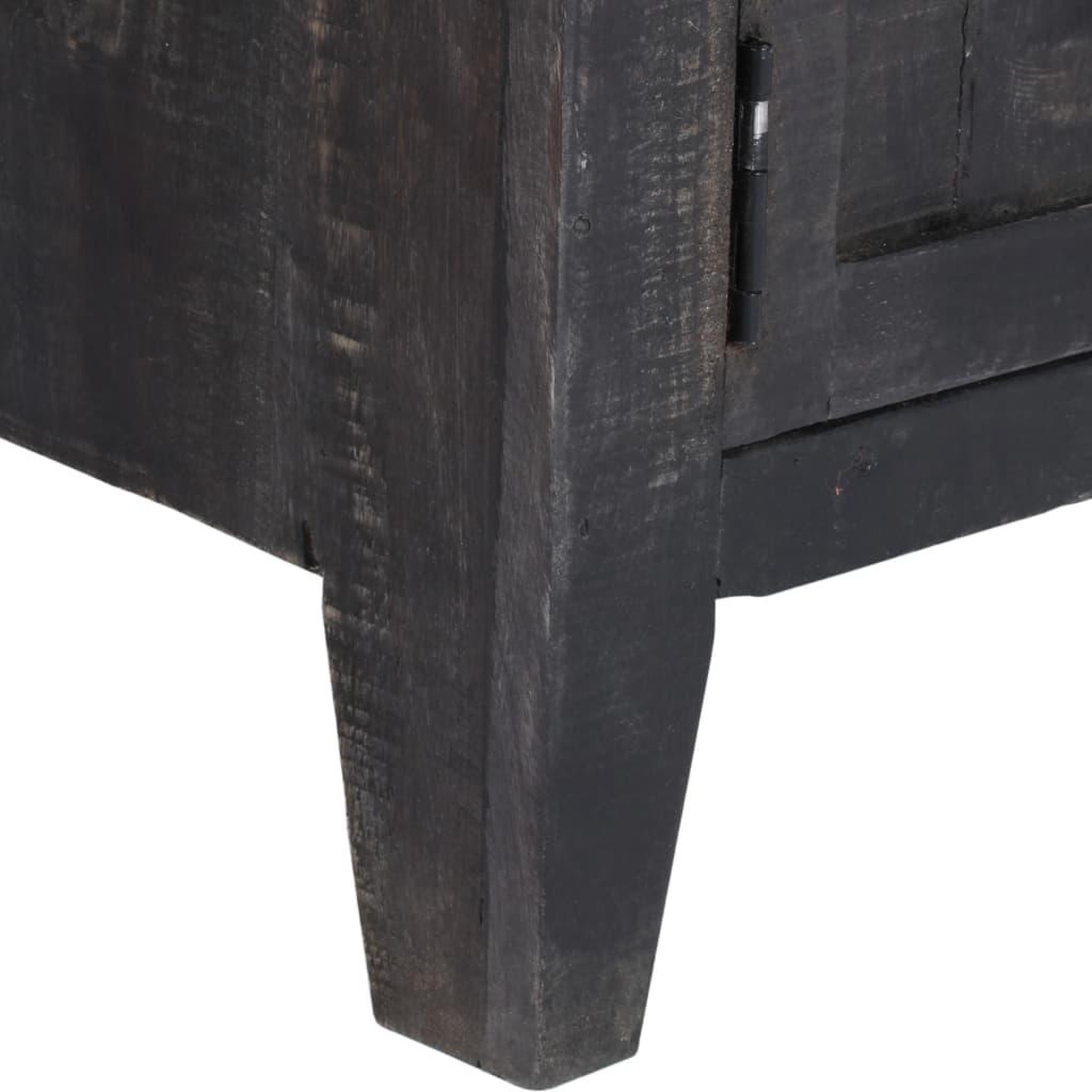 Voir la diapositive 4 : VIDAXL Meuble TV Noir 118x30x40 cm Bois de manguier massif