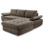 Voir la diapositive 6 : BEST MOBILIER Bianca - canapé d'angle droit 4 places convertible avec coffre en tissu texturé