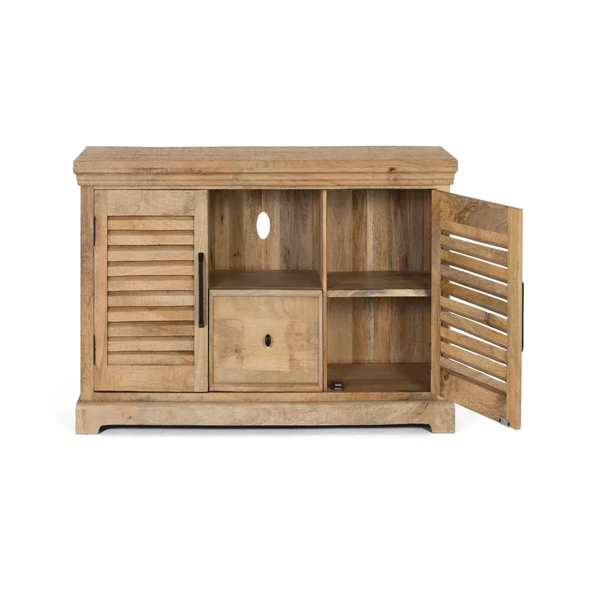 Voir la diapositive 2 : GINER Y COLOMER SL Meuble tv en bois de manguier 170 cm style rustique contemporain