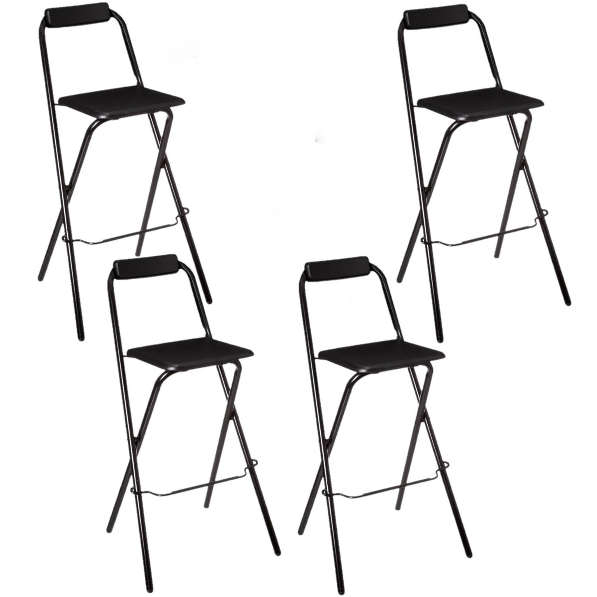Voir la diapositive 1 : TOILINUX Lot de 4 chaises de bar pliantes louna - h. 97,5 cm
