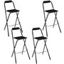 Voir la diapositive 1 : TOILINUX Lot de 4 Chaises de bar pliante Louna - H. 97,5 cm