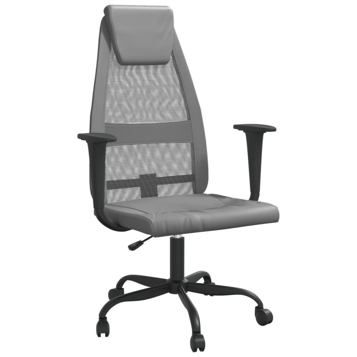 VIDAXL Chaise de bureau reglable en hauteur gris