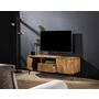 Voir la diapositive 2 : LISA DESIGN Delhi - meuble tv - bois massif et noir - 135 cm
