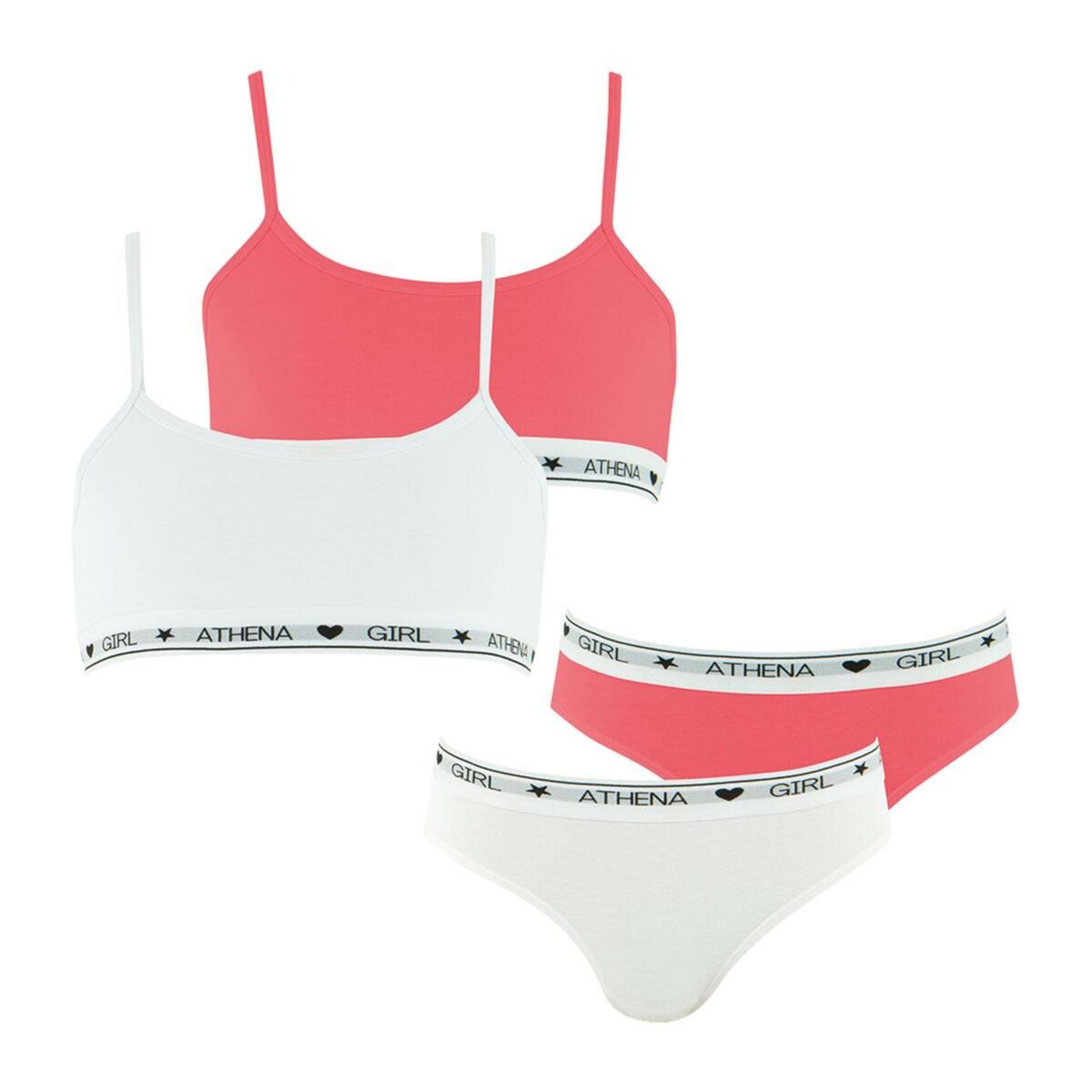 Athena Lot de 2 ensembles fille brassi re et slip en Coton Ultra