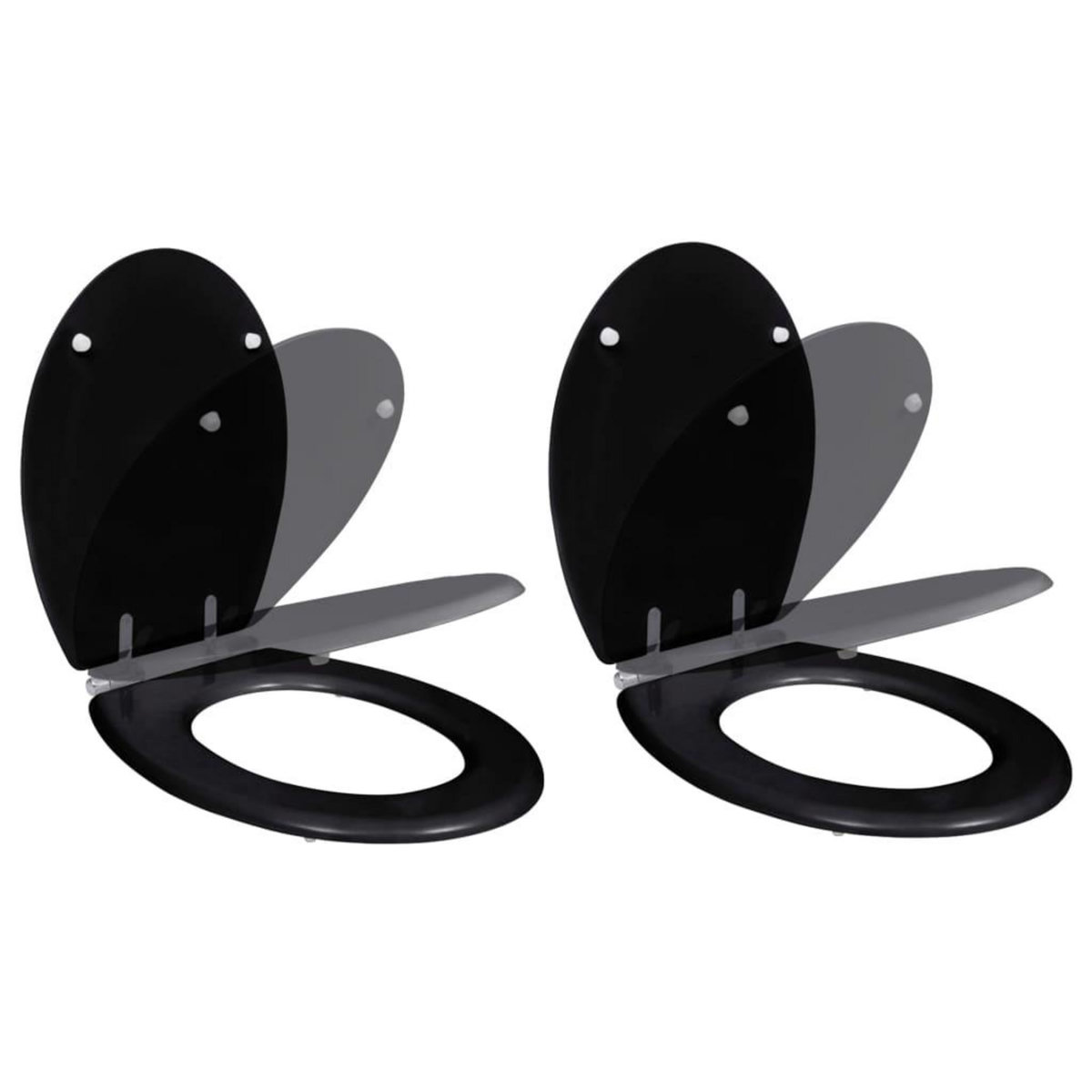 VIDAXL Sieges de toilette avec couvercles 2 pcs MDF Noir
