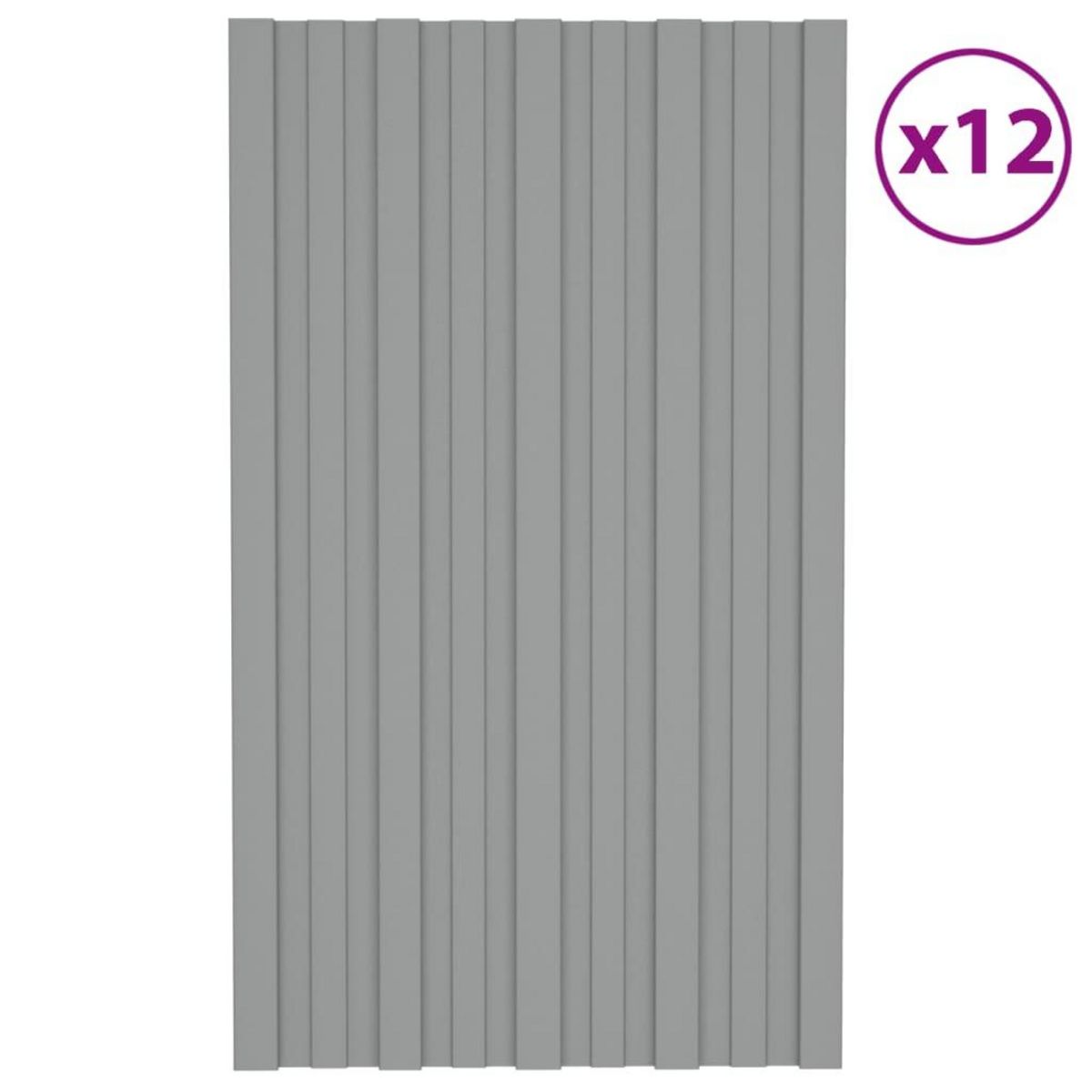 VIDAXL Panneaux de toiture 12 pcs Acier galvanise Gris 80x45 cm