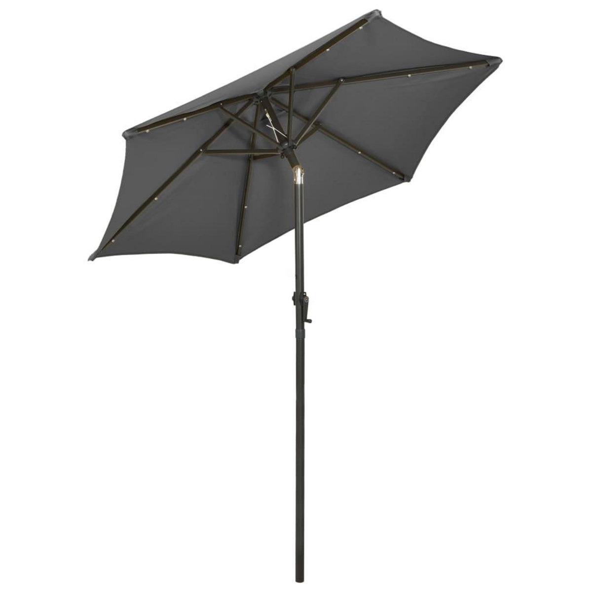 VIDAXL Parasol de jardin avec lumieres LED anthracite aluminium
