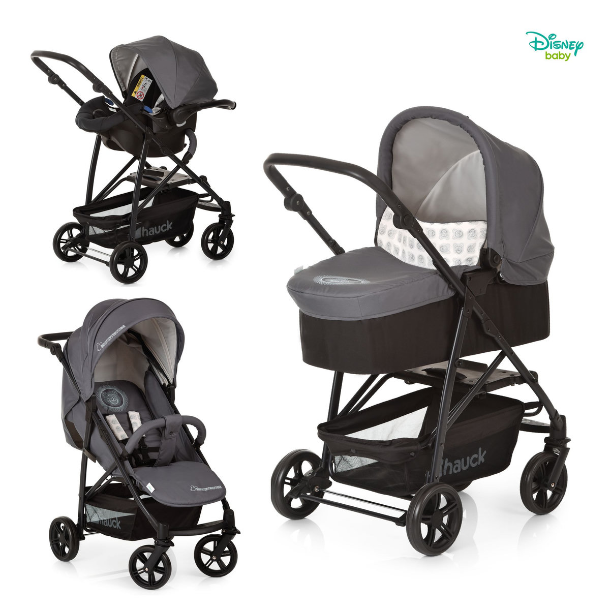 DISNEY Poussette combinée trio Rapid 4X Plus Mickey Mouse