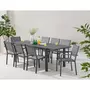 MARKET24 Table de jardin extensible 6 a 8 personnes - Structure et plateau en aluminium fixé par ventouses - L 180-240 x P 90 x H 75 cm