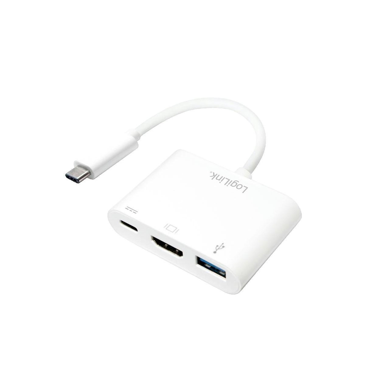 LOGILINK Adaptateur multiport LogiLink USB-C HDMI avec USB-A blanc 0.14 m