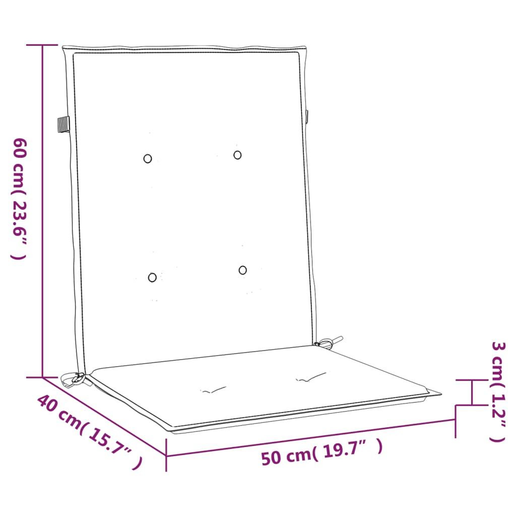 Voir la diapositive 6 : VIDAXL Coussins de chaise de jardin a dossier bas lot de 2