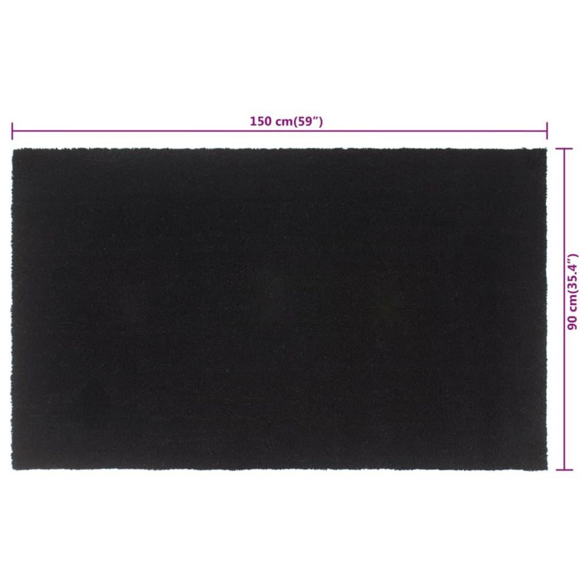 VIDAXL Tapis de porte noir 90x150 cm fibre de coco touffete