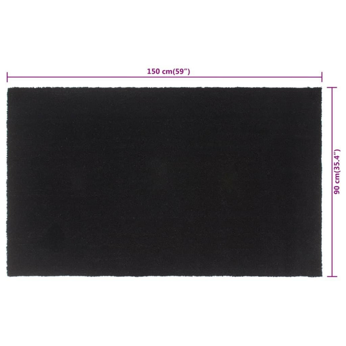 VIDAXL Tapis de porte noir 90x150 cm fibre de coco touffete