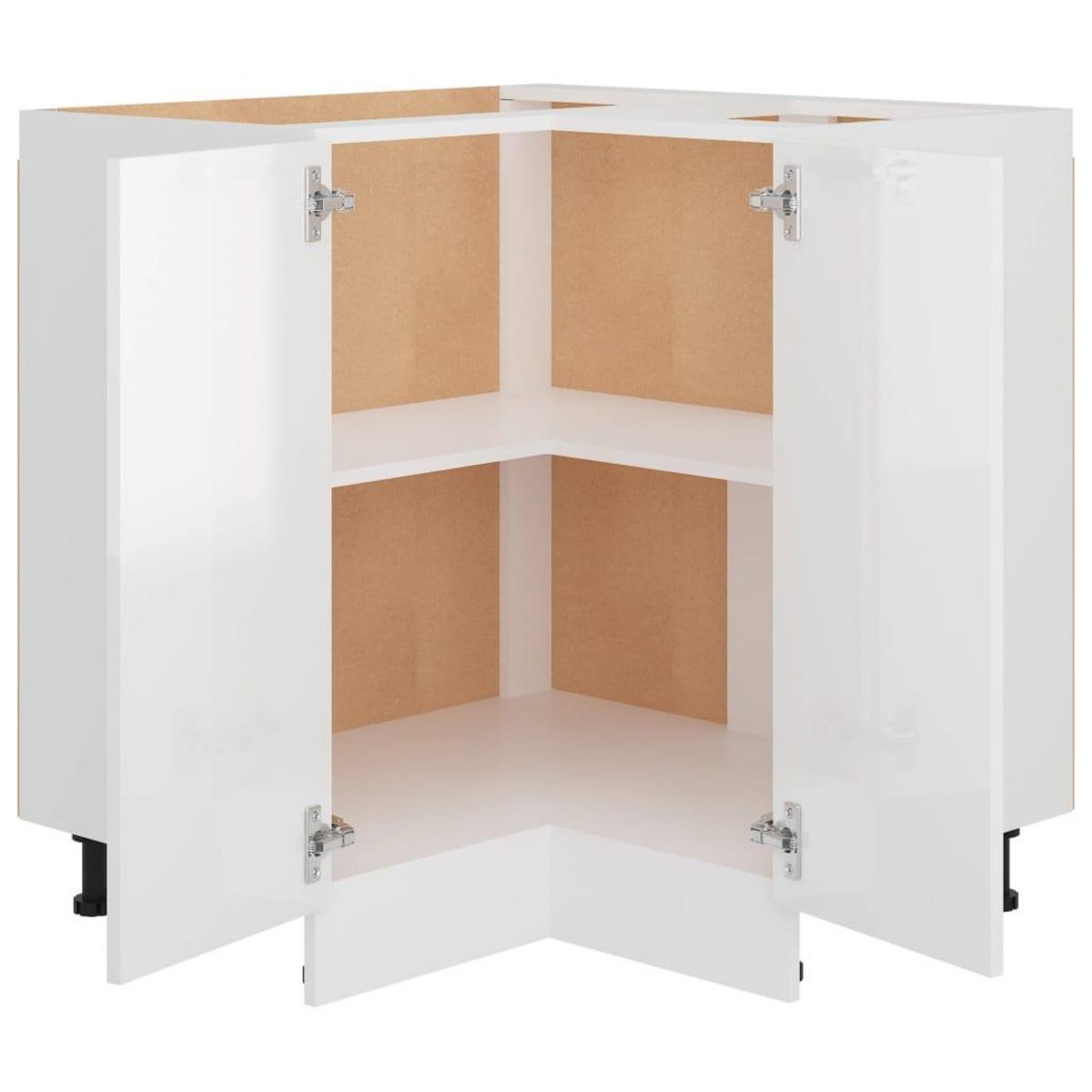 VIDAXL Armoire de plancher d'angle blanc brillant 75,5x75,5x81,5 cm