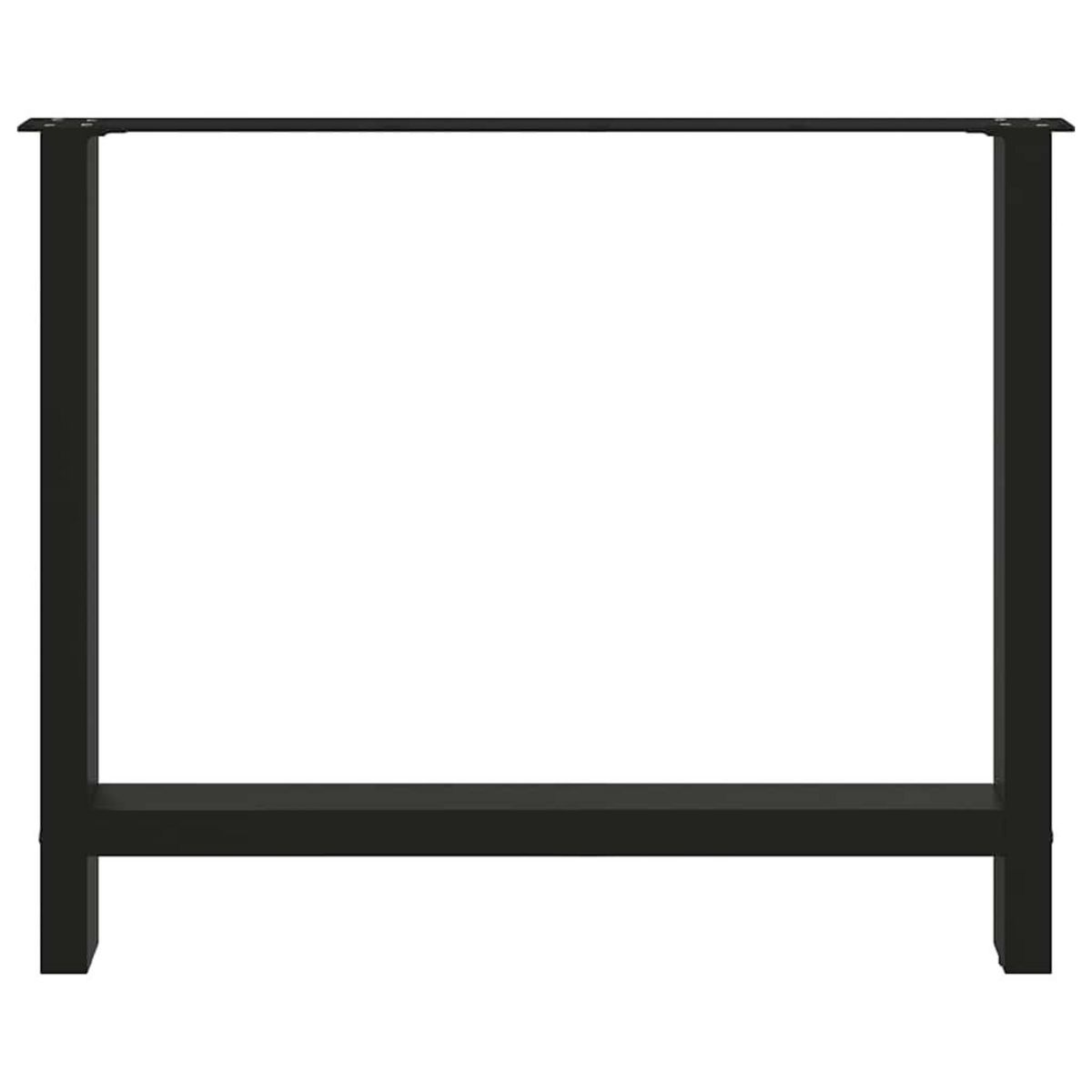 VIDAXL Pieds de table basse noir 2 pcs 100x(72-73) cm acier