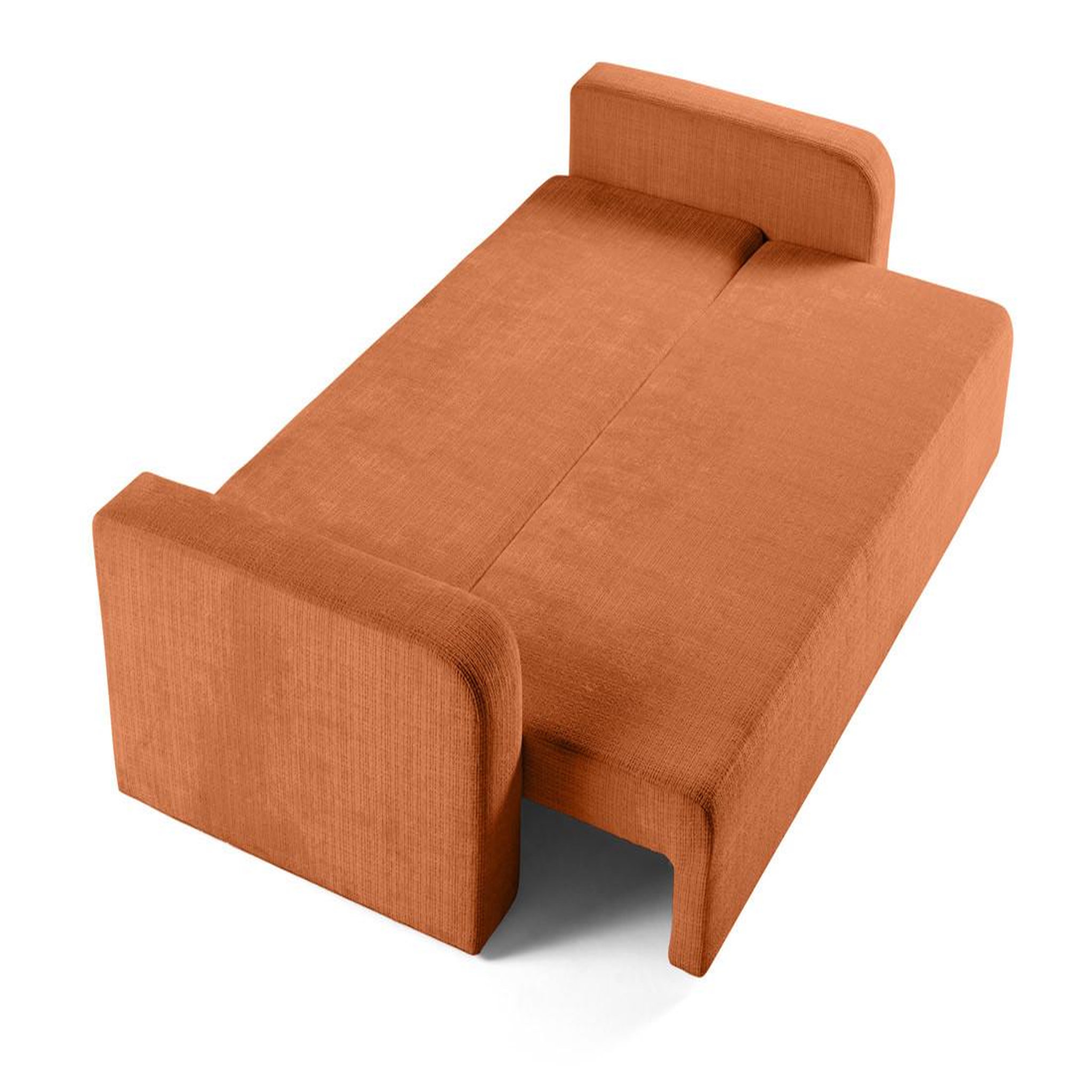 Voir la diapositive 2 : BEST MOBILIER Miro - canapé droit 3 places - convertible avec coffre - en velours texturé