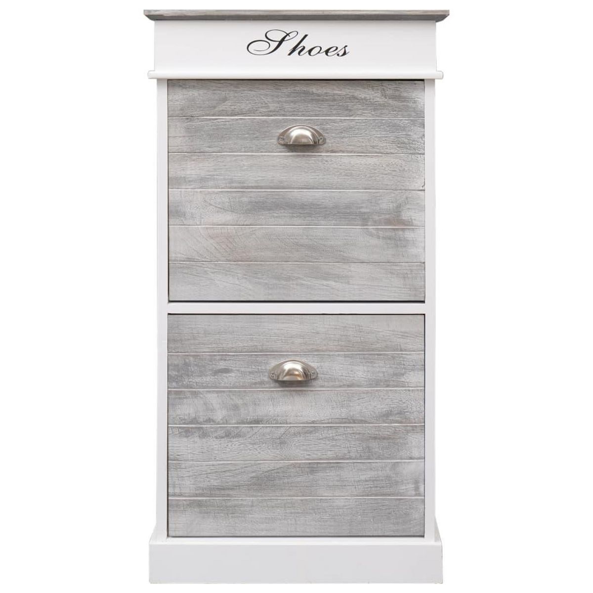 VIDAXL Armoire a chaussures Gris 50 x 28 x 98 cm Bois de Paulownia