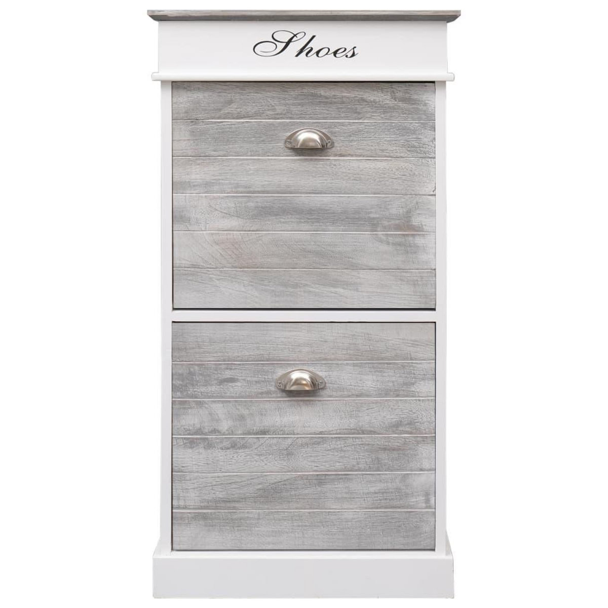 VIDAXL Armoire a chaussures Gris 50 x 28 x 98 cm Bois de Paulownia