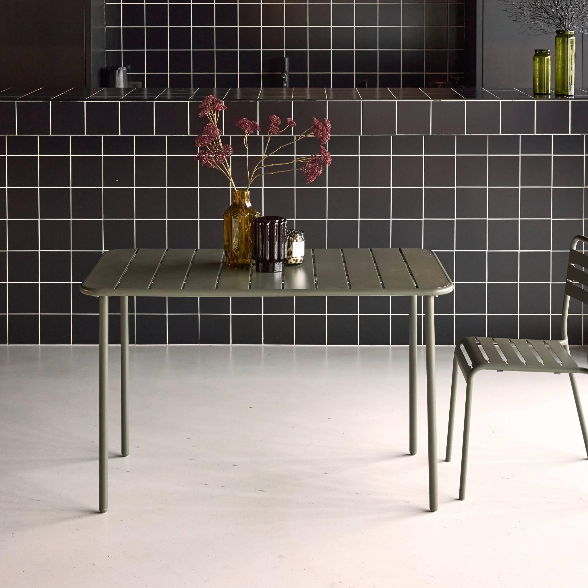 Voir la diapositive 2 : SWEEEK Table de jardin métal 4 places, Amelia L 120 x 70 x 72,5cm