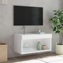 Voir la diapositive 5 : VIDAXL Meuble TV avec lumieres LED blanc 60x30x30 cm