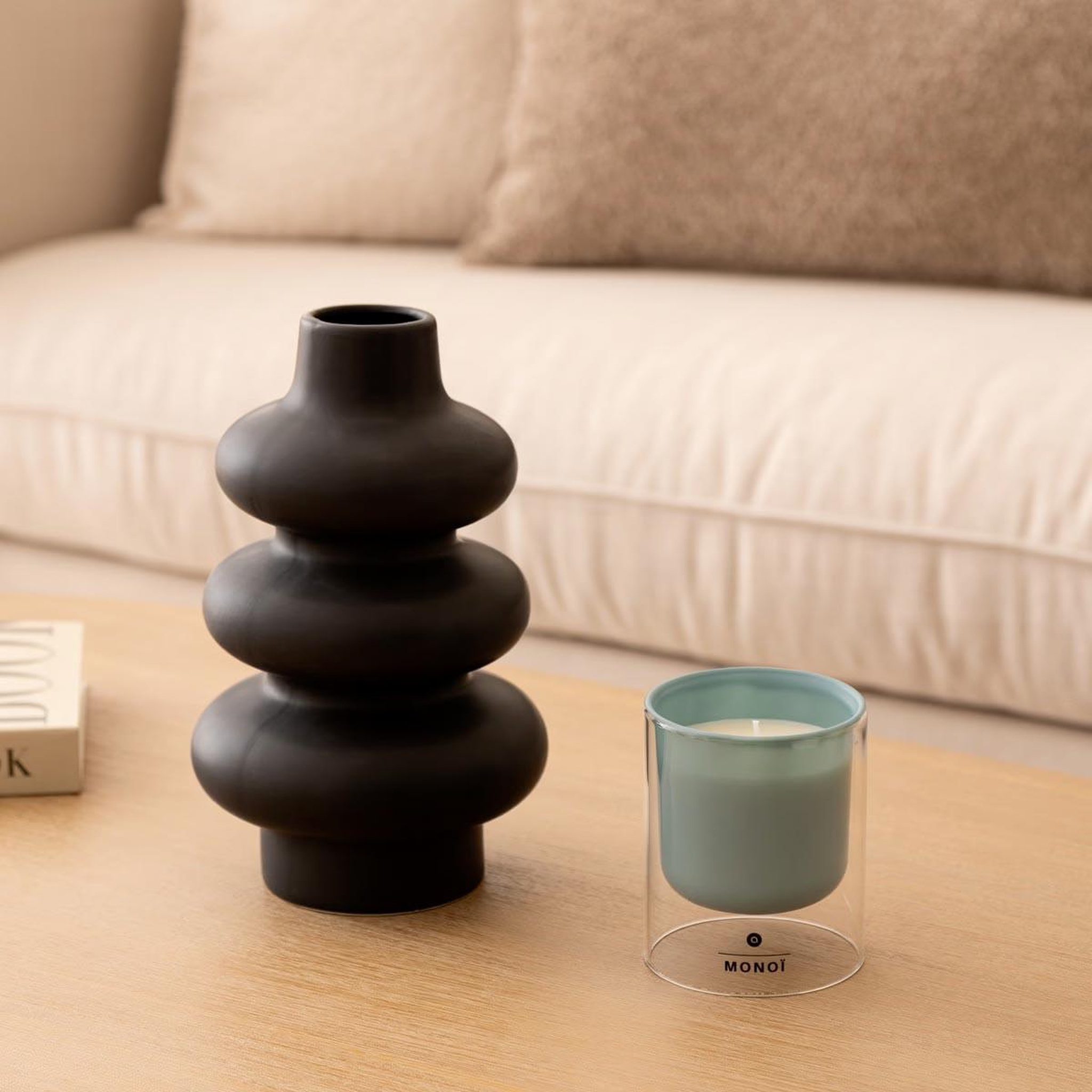 Voir la diapositive 2 : ATMOSPHERA Bougie parfumée en verre  ilan  220g monoï