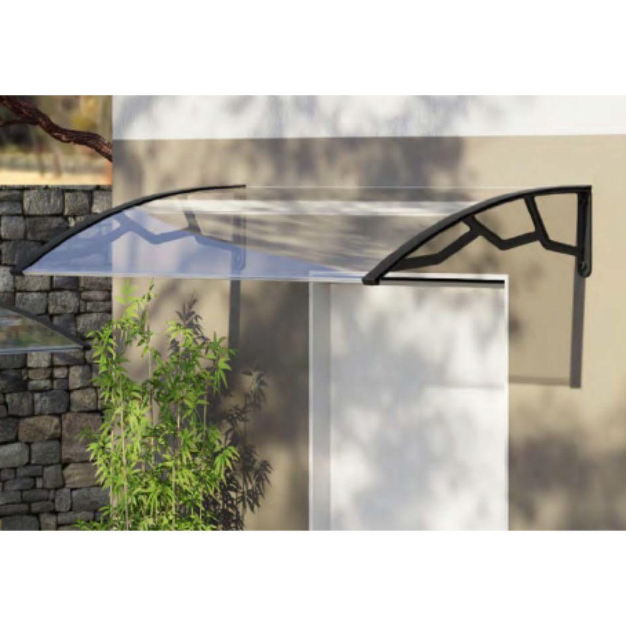 Voir la diapositive 5 : ART PLAST Auvent de porte d'entrée et fenêtre 80 x 100 cm - polycarbonate anti uv marquise extérieure bras polypropylène art plast