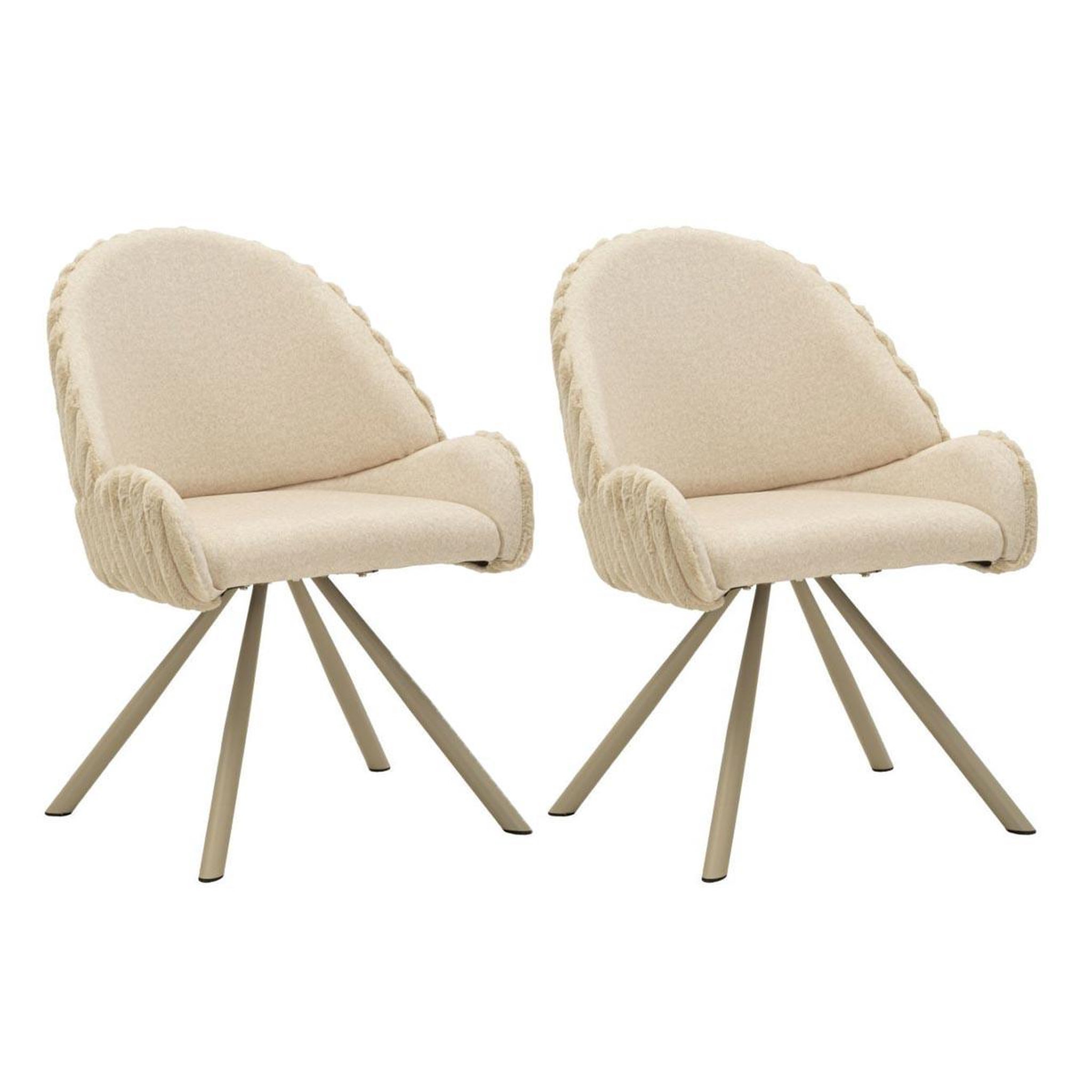 Paris Prix Lot de 2 chaises design  stoccolma  85cm crème