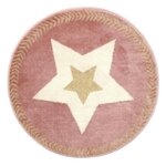 Paris Prix Tapis Rond Enfant  Étoile Métallisée  80cm Rose