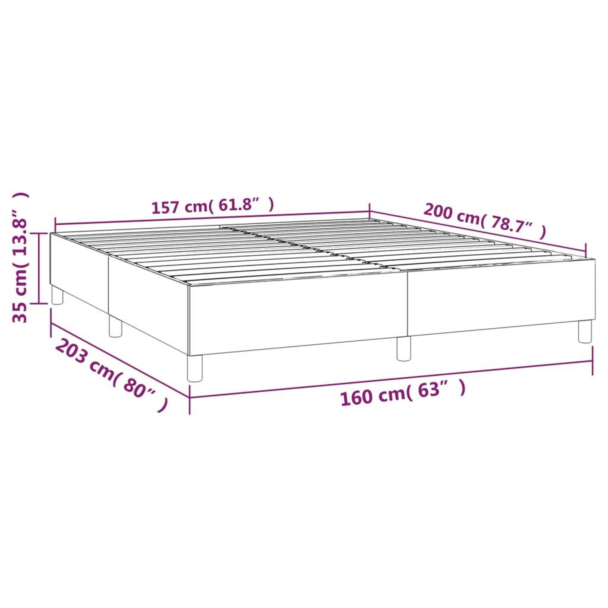 Voir la diapositive 6 : VIDAXL Cadre de lit sans matelas marron fonce 160x200 cm tissu