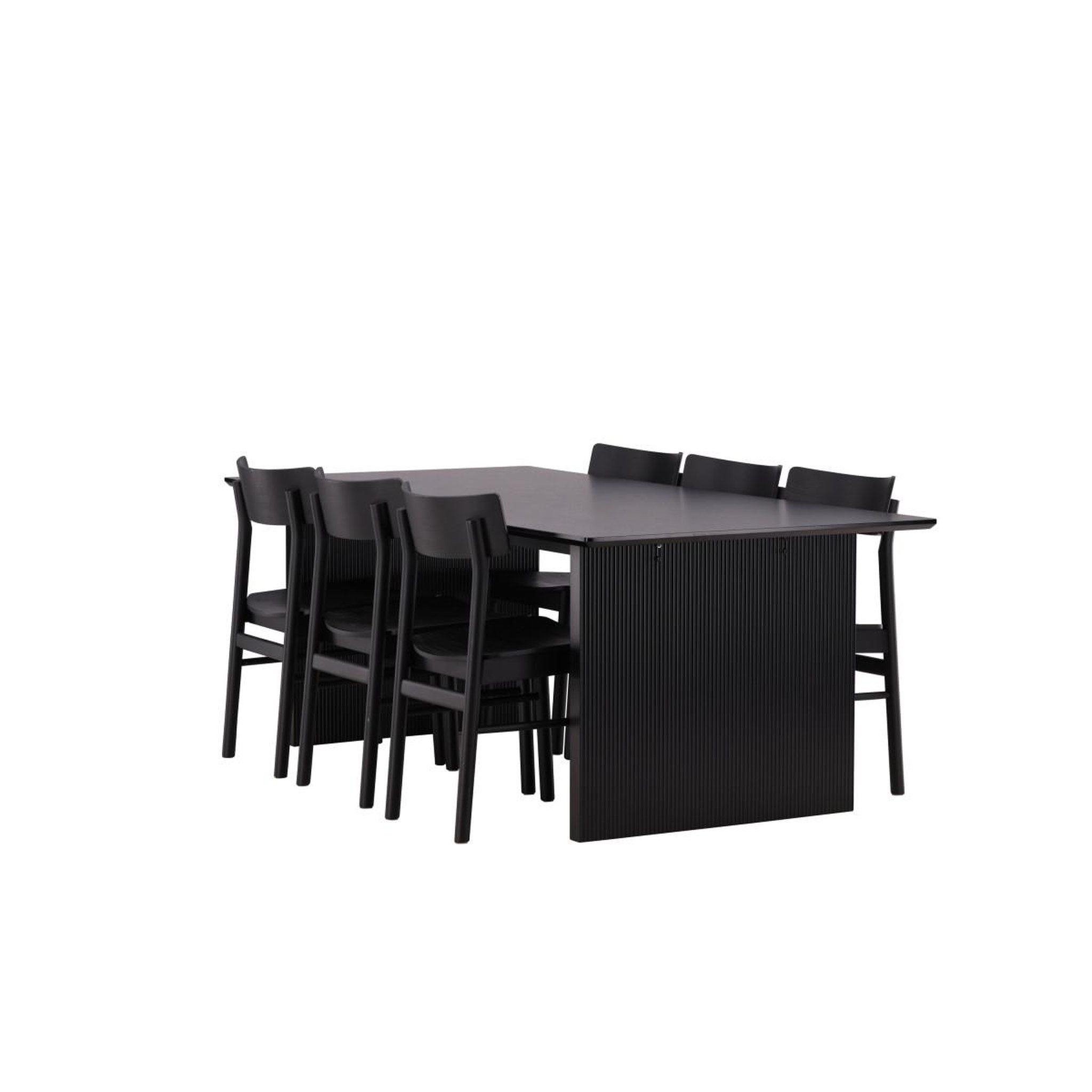 Voir la diapositive 5 : Paris Prix Ensemble table à manger & 6 chaises  vail & montros  200cm noir