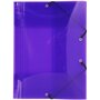 EXACOMPTA Chemise à élastique 24x32cm 3 rabats polypro Crystal violet translucide