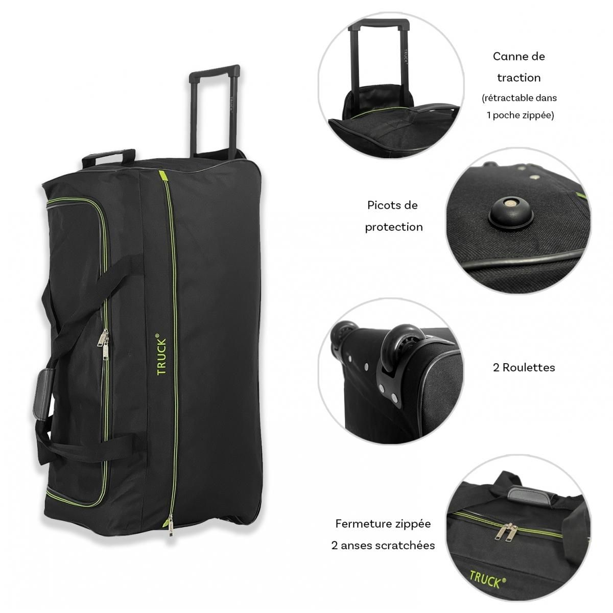 TRUCK Sac de voyage avec roulettes 76L  75.50cm