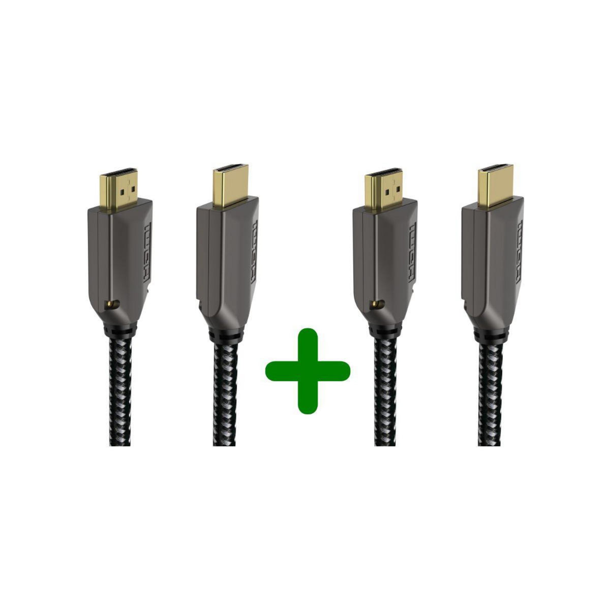 ADEQWAT Câble HDMI x2 HDMI 2.1 droit noir 1M5