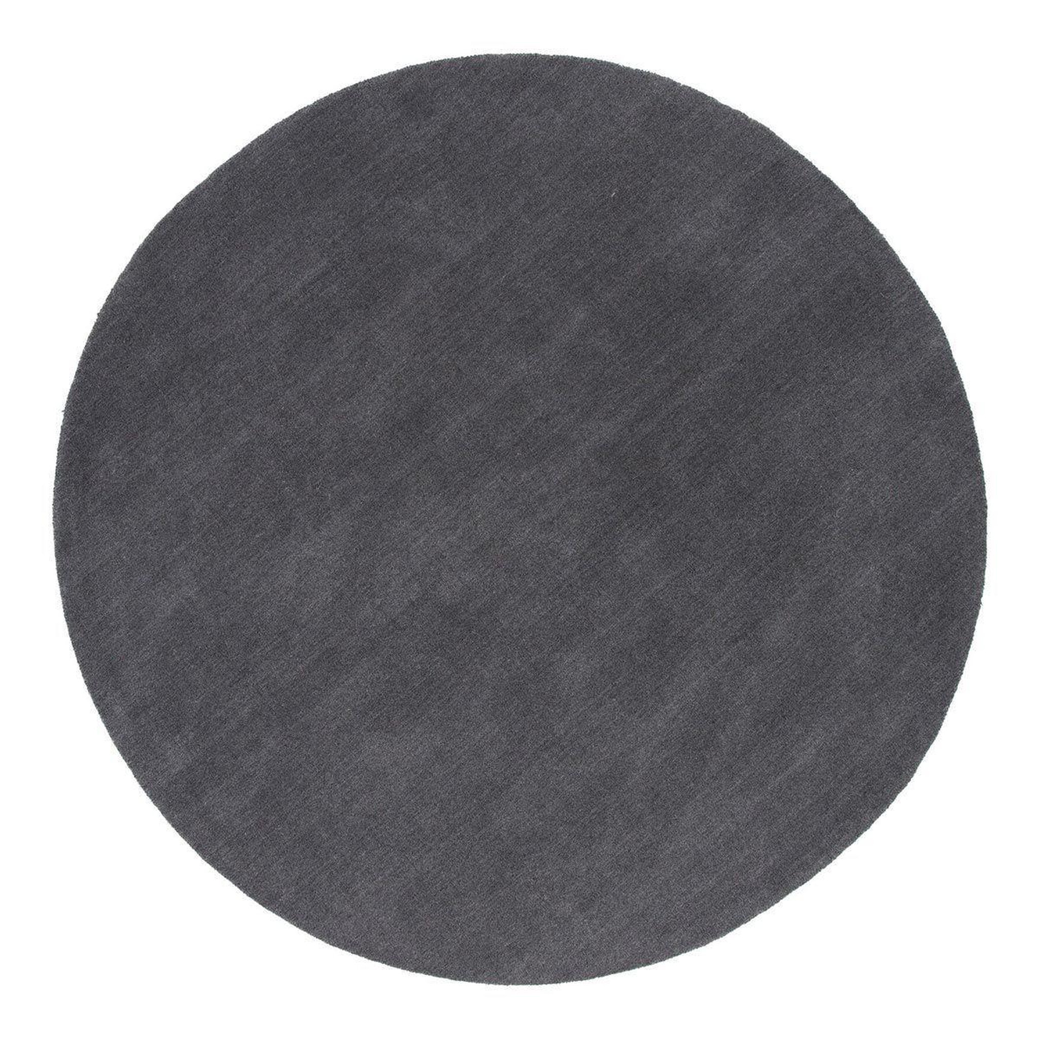 Paris Prix Tapis déco rond en laine  ulla  200cm gris foncé