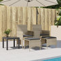 Voir la diapositive 3 : VIDAXL Canape de jardin 2 places avec table tabourets gris clair rotin