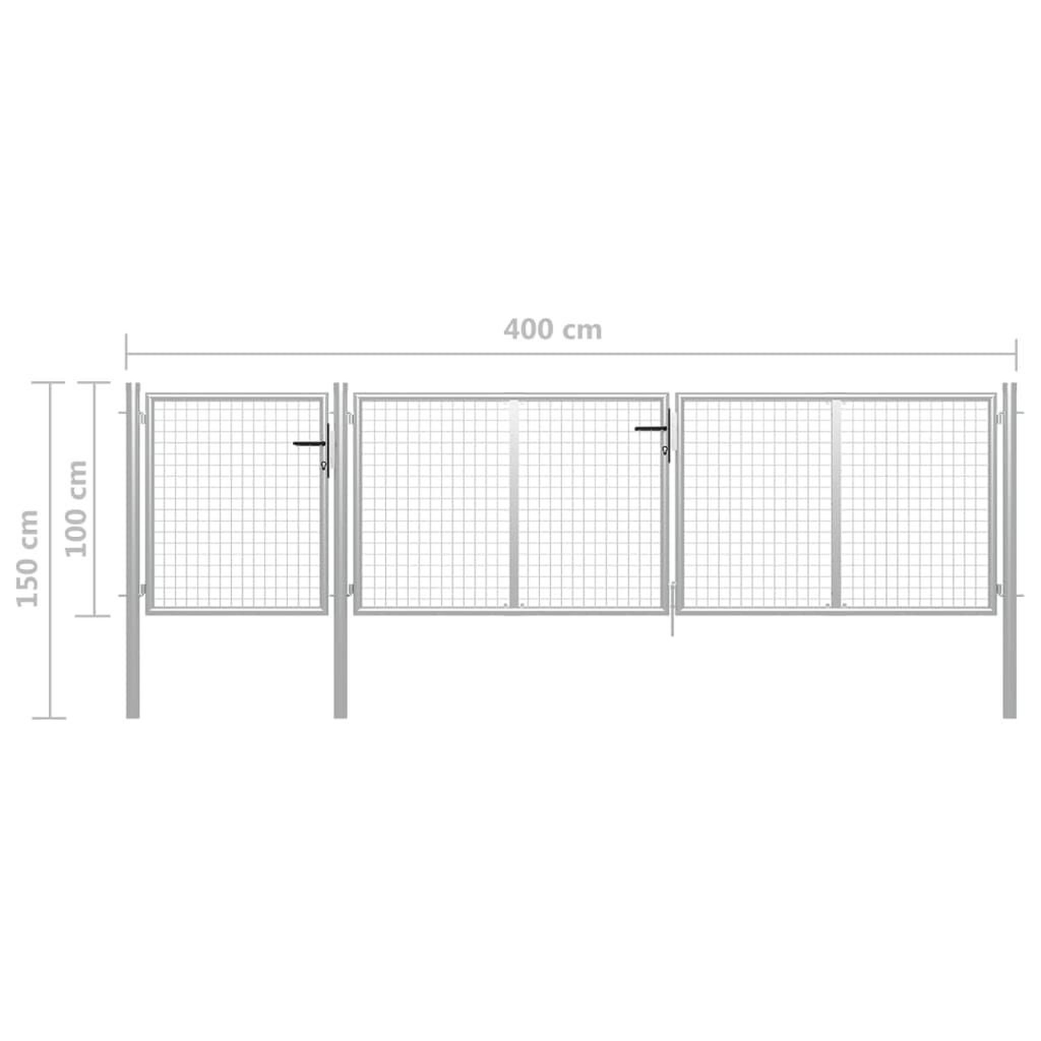 Voir la diapositive 5 : VIDAXL Portail de jardin Acier 400 x 100 cm Argente