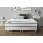 SEPTNUITS Matelas + double sommiers Memo Luxe Ressorts ensachés + mémoire de forme 5 zones de confort MAXI épaisseur. Coloris disponibles : Blanc