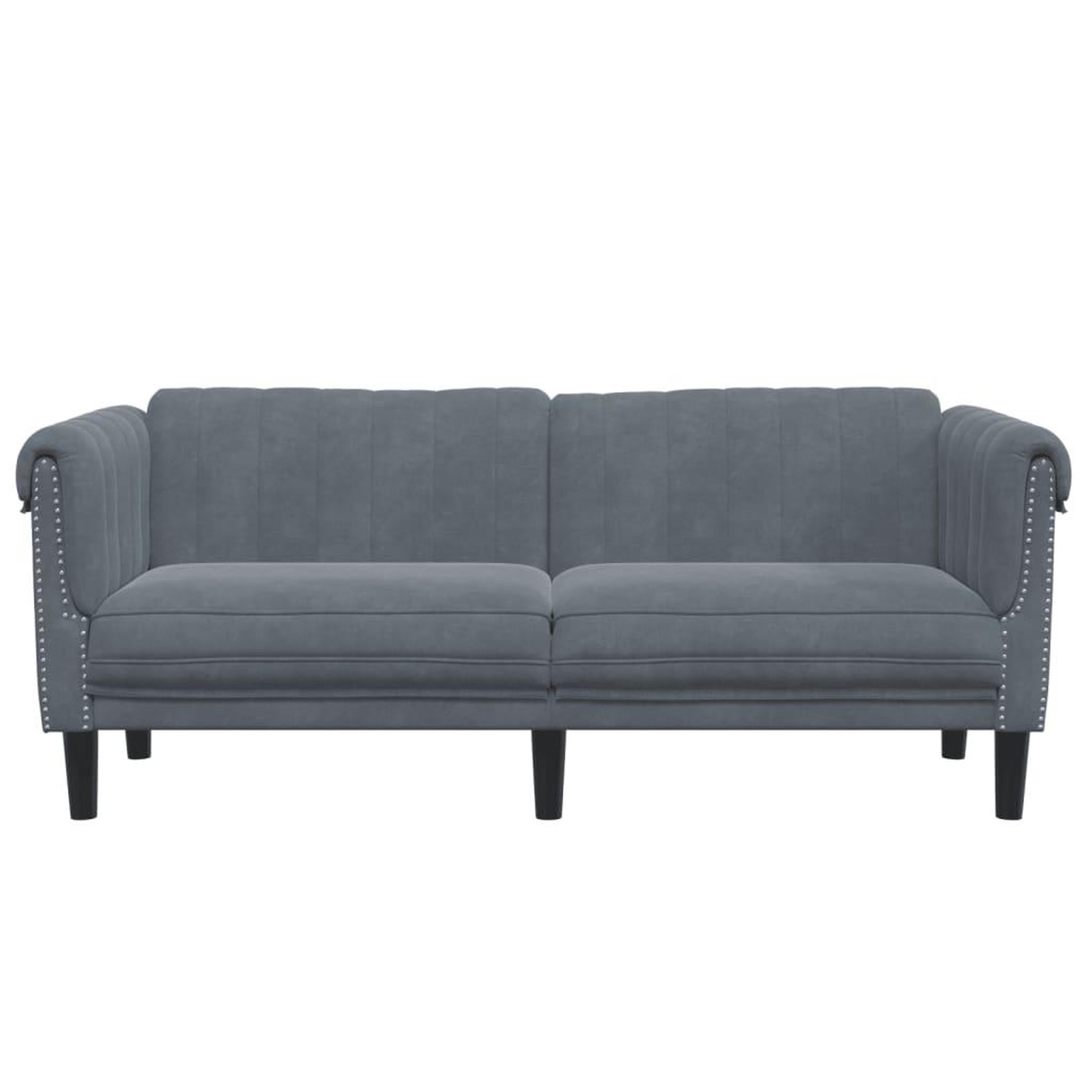 Voir la diapositive 4 : VIDAXL Canape a 2 places gris fonce velours