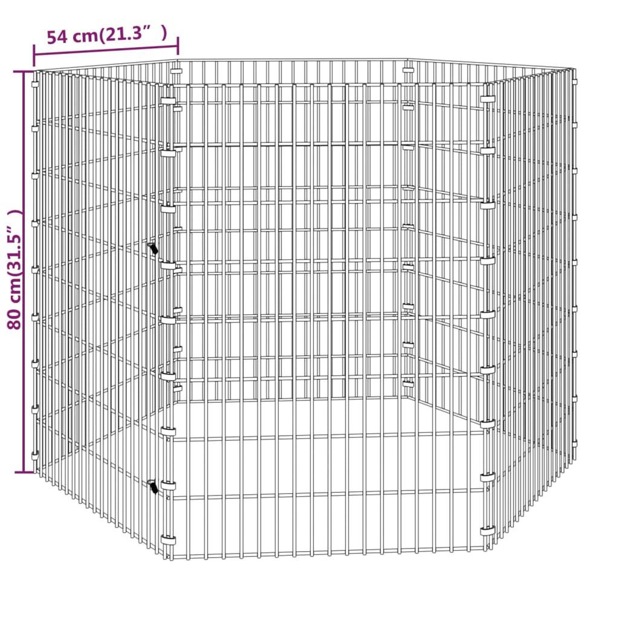 Voir la diapositive 6 : VIDAXL Enclos pour animaux en liberte 6 panneaux 54x80cm fer galvanise