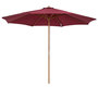 Voir la diapositive 1 : OUTSUNNY Outsunny Parasol droit en bois polyester haute densité protection solaire Ø 3 x 2,5 m rouge