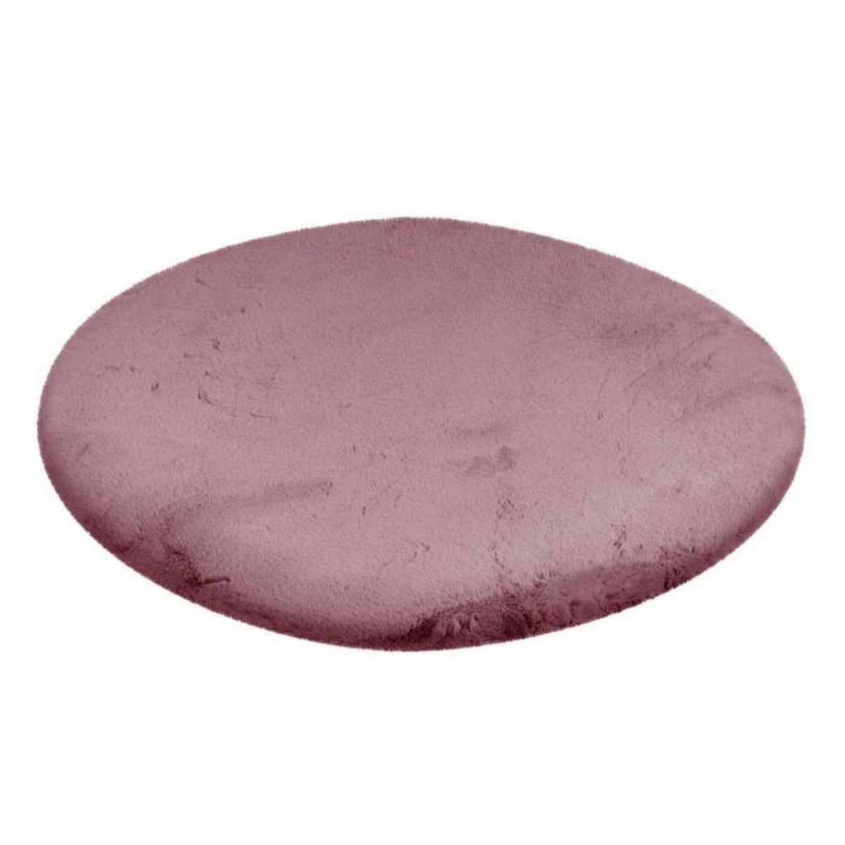 Paris Prix Tapis Uni Rond Doux à Poils Longs  Rabbit  Rose