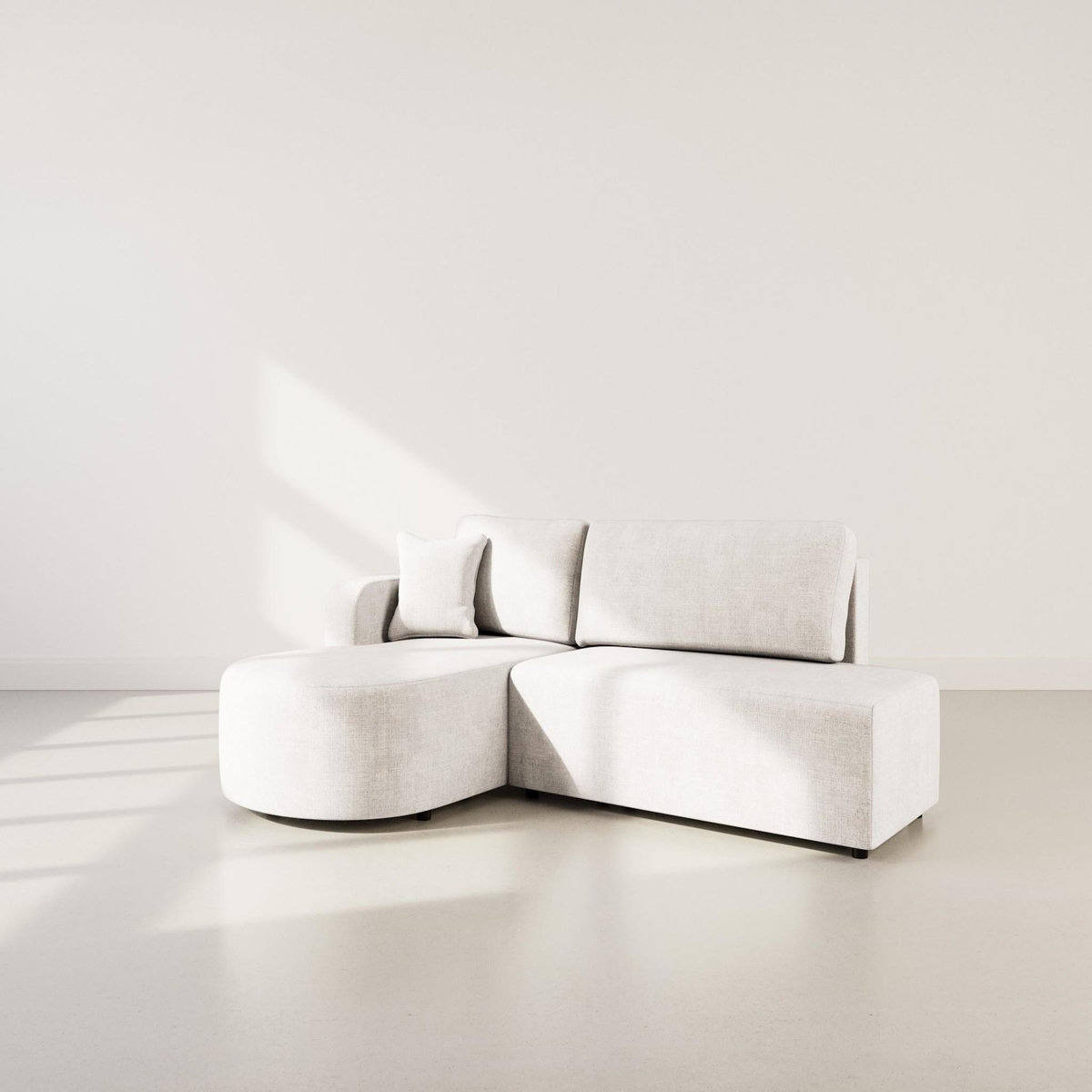 BEST MOBILIER Miro - canapé d'angle gauche 4 places convertible avec coffre en velours texturé