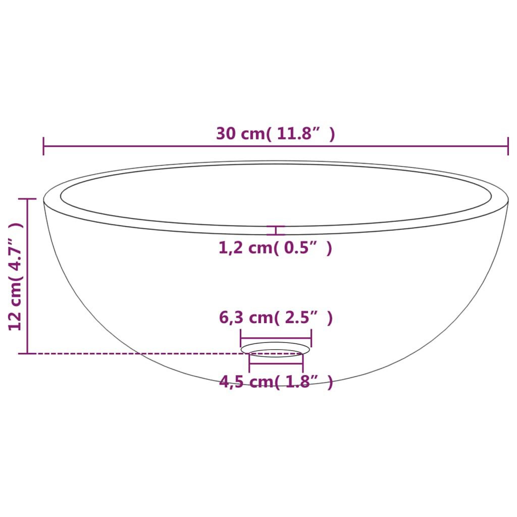 Voir la diapositive 5 : VIDAXL Lavabo Verre trempe 30x12 cm Blanc
