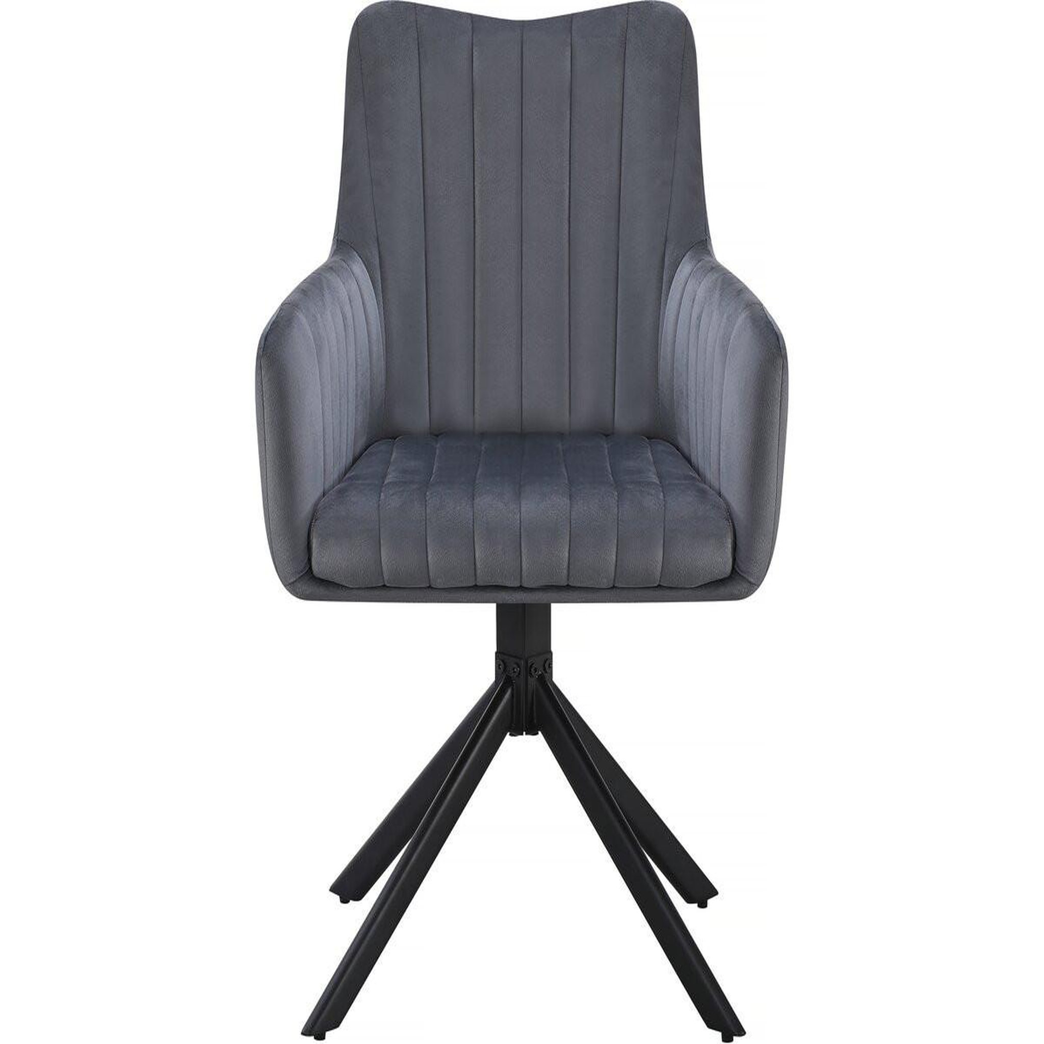 Voir la diapositive 4 : Habitat et Jardin Lot de 2 chaises en tissu  pharell  - 60 x 61 x 91 cm - gris