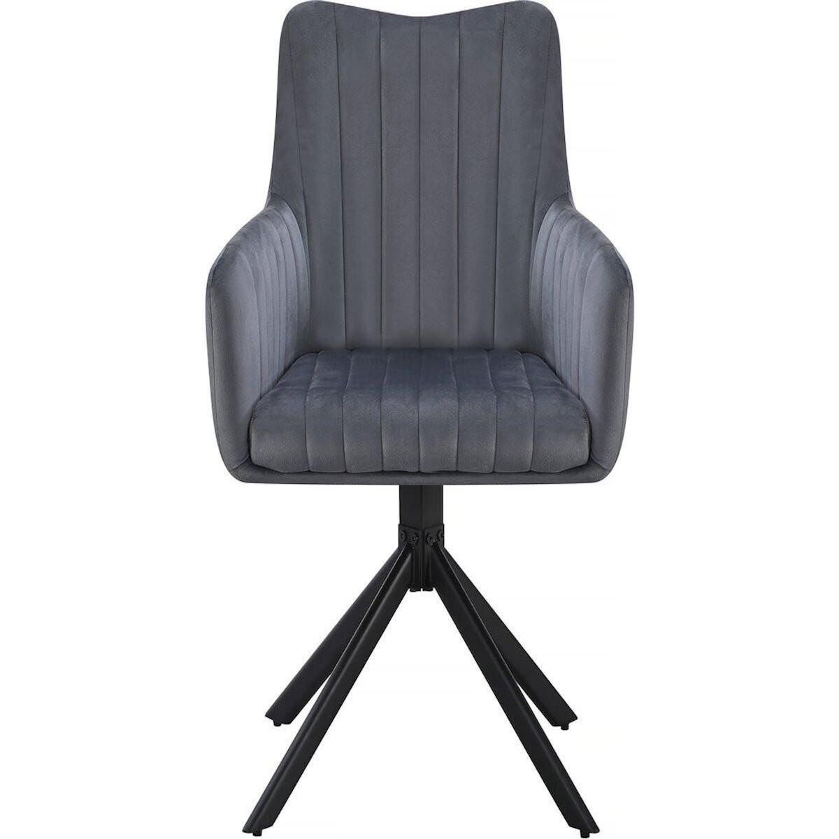 Habitat et Jardin Lot de 2 chaises en tissu  Pharell  - 60 x 61 x 91 cm - Gris